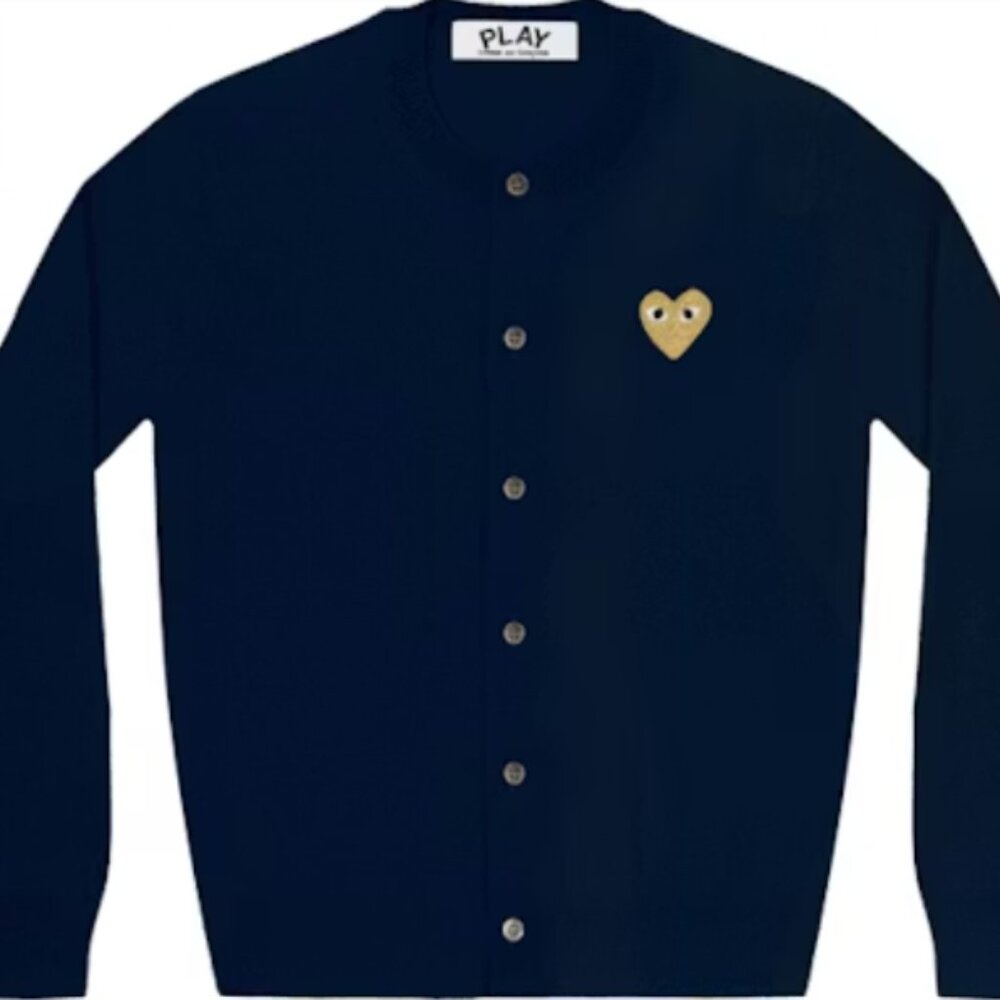 Comme des Garcons PLAY Navy Wool Cardigan SZ L